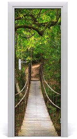 Fototapeta na dvere visiaci most v lese 75x205 cm