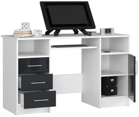PC stolík Aziza  (biela + grafit lesk). Vlastná spoľahlivá doprava až k Vám domov. 1069607