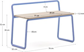 Modrá/v prírodnej farbe lavica Tinn – Kave Home
