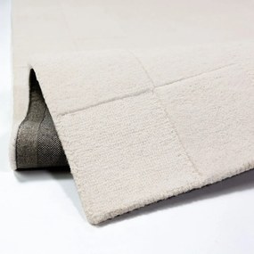 Slonovinový ručne tkaný vlnený behúň 60x230 cm Checkerboard – Flair Rugs