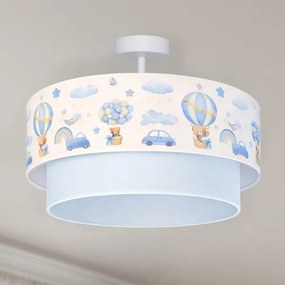 Brilagi-LED Detský prisadený luster BOBO 1xE27/60W/230V pr.40cm krém./modrá/medvedík
