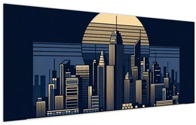 Obraz – Geometrické mesto (120x50 cm)