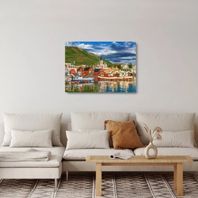 Sklenený obraz - Húsavík (70x50 cm)