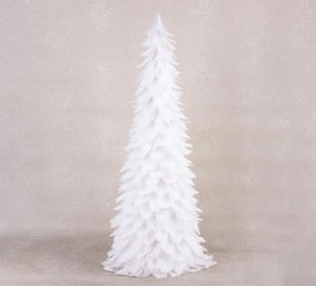 Slovakia Trend Dekorácia MagicHome Vianoce, Stromček z páperia, biely, 24 x 60 cm