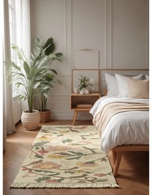 Krémový ručne tkaný jutový behúň 80x200 cm Roya Violette – Elle Decoration