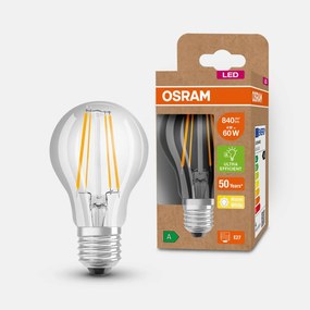 OSRAM LED žiarovka E27 A60 4W 840lm 3 000K číra