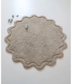 Béžový umývateľný ručne tkaný bavlnený okrúhly koberec ø 110 cm Sweet April Lin – Nattiot