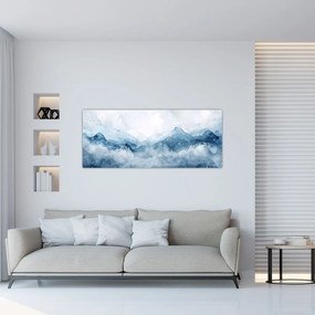 Obraz - Mraky a vlny, akvarel (120x50 cm)