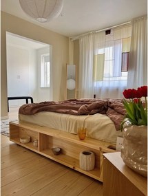 Dvojlôžková posteľ z borovicového dreva s roštom 140x200 cm Ziggy – Karup Design