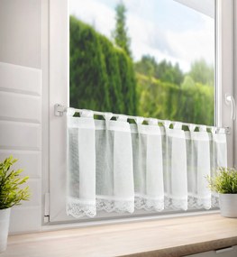 EUROFIRANY KRÁTKA ZÁCLONA NA PÚTKACH SUZAN 150X40 CM BIELA
