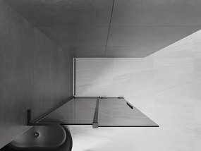 Mexen Velar L, posuvná sprchová zástena Walk-in 110 x 200 cm, 8mm šedé sklo, čierna matná, 871-110-003-43-70