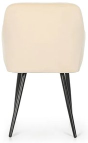 Sada dvoch jedálenských stoličiek LUXANO zamatové, béžové / čierne nohy (2 ks)