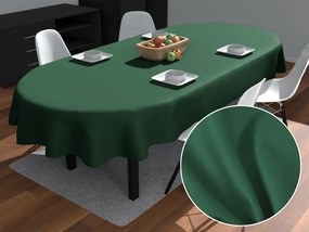 Biante Oválny bavlněný saténový ubrus ST-014 Zelený 140x160 cm