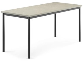 Stôl SONITUS, 1600x700x720 mm, linoleum - svetlošedá, antracit