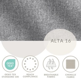 Sivá čalúnená dvojlôžková posteľ s úložným priestorom s roštom 200x200 cm Lounge L – Maison de Rêve