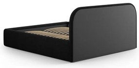 Čierna čalúnená dvojlôžková posteľ s úložným priestorom s roštom 140x200 cm Juno – Windsor &amp; Co Sofas