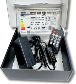ECOLIGHT COB LED pásik 35W - 24V - 320 - 5M - 3000k - teplá biela + diaľkový ovládač