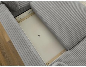 Tmavosivá menčestrová rozkladacia rohová pohovka (ľavý roh/do "U") Lucien – Bobochic Paris