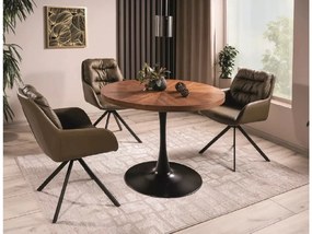 Okrúhly jedálenský stôl AMADEO 100x100 cm, dekor orech