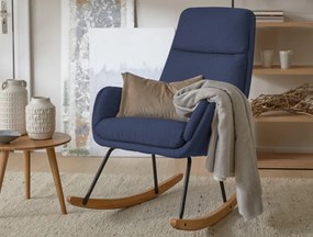 Hojdacie kreslo Lindberg, námornická modrá látka