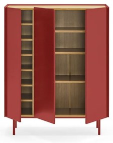 Červená vysoká komoda v dekore duba 95x120 cm Arista – Teulat