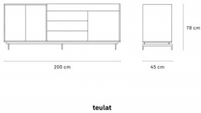 TEULAT VALLEY 3D komoda Dub - modrá