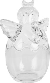 Transparentná sklenená dóza anjel - 15*10*18 cm
