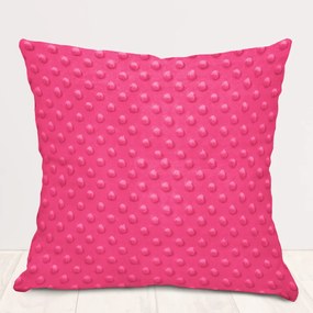 Biante Detská obliečka na vankúš Minky 3D bodky MKP-009 Fuchsiová 40 x 40 cm