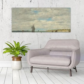 Obraz - Eugène Boudin, Coast of Brittany, reprodukcia (120x50 cm)