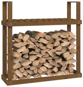 Stojan na palivové drevo medový 110x35x108,5cm masívna borovica