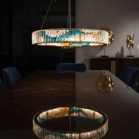 Toolight Toolight, LED stropné svietidlo 60cm + diaľkové ovládanie APP1748-CP, zlatá-priehľadná, OSW-07894