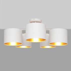 Luster prisadený ALBA 5xE27/15W/230V biela/zlatá