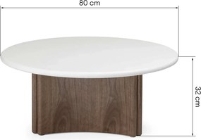 Konferenční stolek Marlo 80 cm krémový/ořech