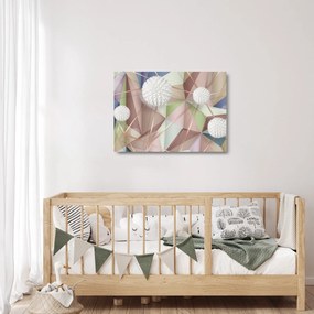 Sklenený obraz - 3D Abstrakcia v pastelových farbách (70x50 cm)