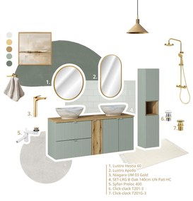 Závěsná skříňka pod umyvadlo Ocean 120 cm dub olejovaný/béžová