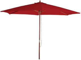 Slnečník Florida Ø 3m - polyester/drevo - bordeaux