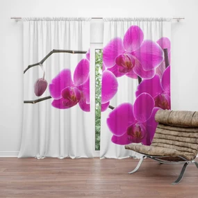 Sablio Záves Fialové Orchidey: 2 ks 140x250 cm