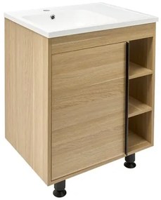 Kúpeľňová skrinka s umývadlom Naturel Lucca 59x70x45 cm dub mat LUCCA60D, 1 ks