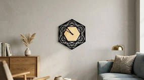 AMADEA Drevené hodiny nástenné v tvare šesťuholníka, masívne drevo, priemer 30 cm