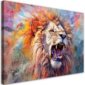 Gario Obraz na plátne Mohutný lev a farby Rozmery: 60 x 40 cm