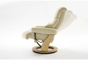 Polohovacie kreslo HABI krémové/prírodný dub