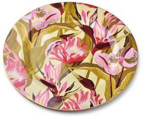 Dekorativní podtalíř BLANCHE COLOURS VIII 33 cm zlatý s květinami
