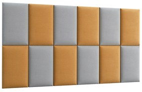 Set 12 čalúnených panelov Quadra 180x100 cm (horčicová + svetlosivá). Vlastná spoľahlivá doprava až k Vám domov. 1051988