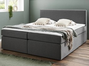 Posteľ boxspring Aston 180x200 cm, stredne šedá látka