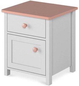 Nočný stolík 1D1S Luna LN-07 biely/ružové
