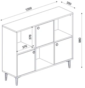 Komoda Parion 120 cm biela