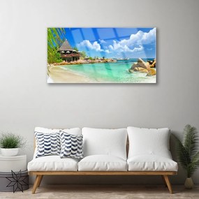 Skleneny obraz Pláž more príroda 125x50 cm