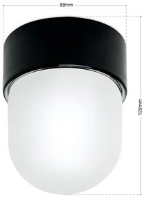 Orion - Stropné svietidlo OSTIA 1xE27/40W/230V pr. 9,8 cm čierne