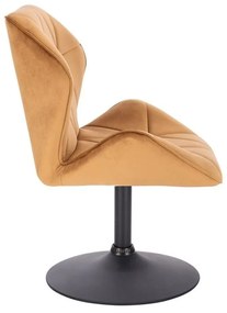 LuxuryForm DESIGN Stolička MILANO MAX VELUR na čiernom tanieri - hnedá