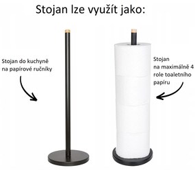 Stojan na toaletný papier - čierny